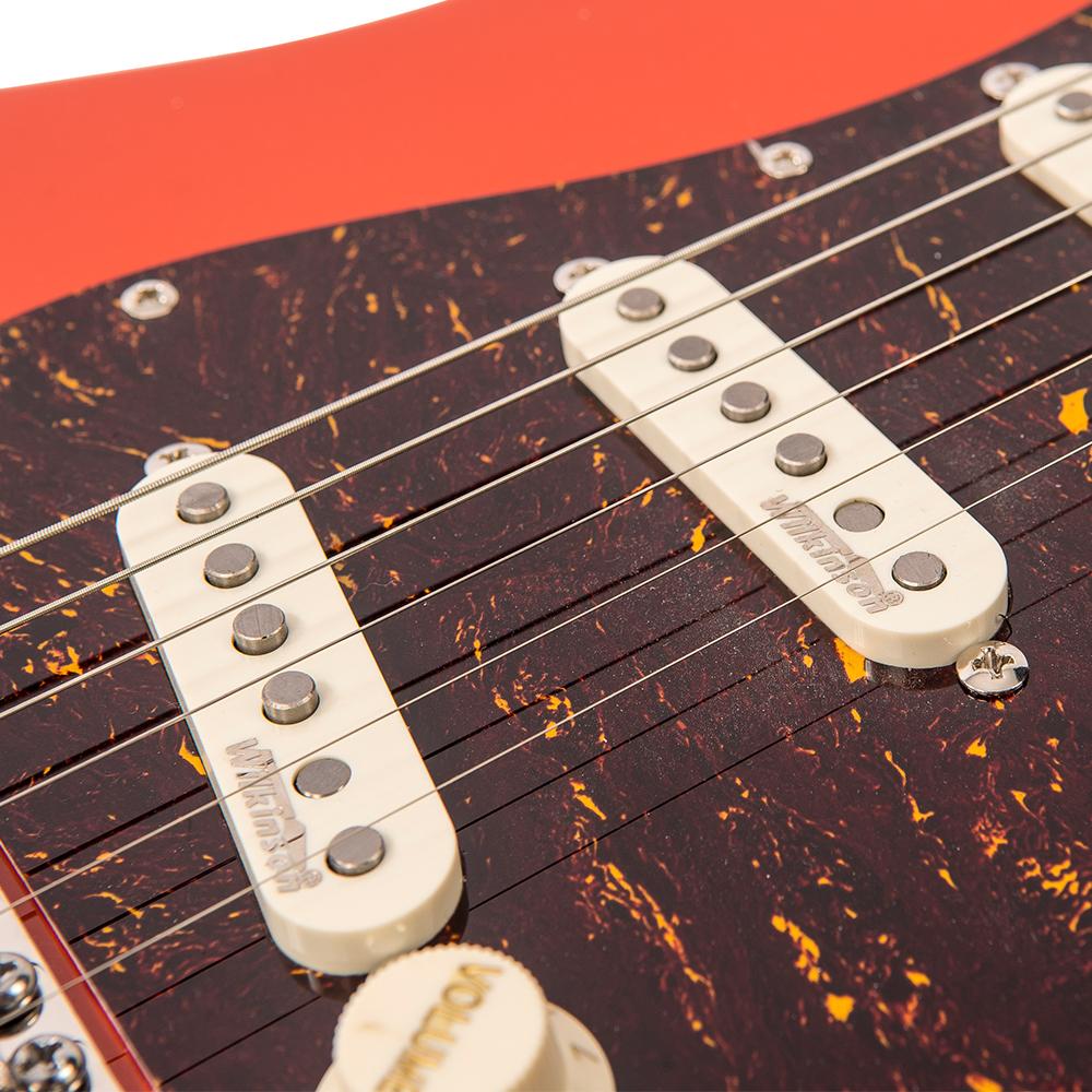 Vintage V6M ReIssued Electric Guitar ~ Firenza Red, Electric Guitar for sale at Richards Guitars.