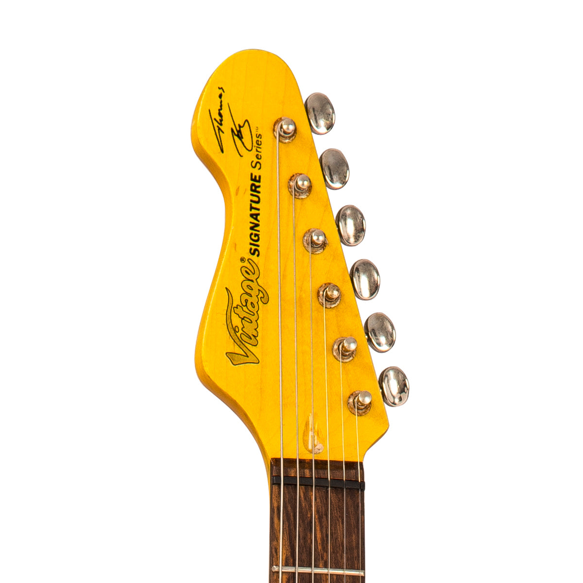 Vintage V6 Thomas Blug Signature Electric Guitar ~ 'Summer of love', for sale at Richards Guitars.