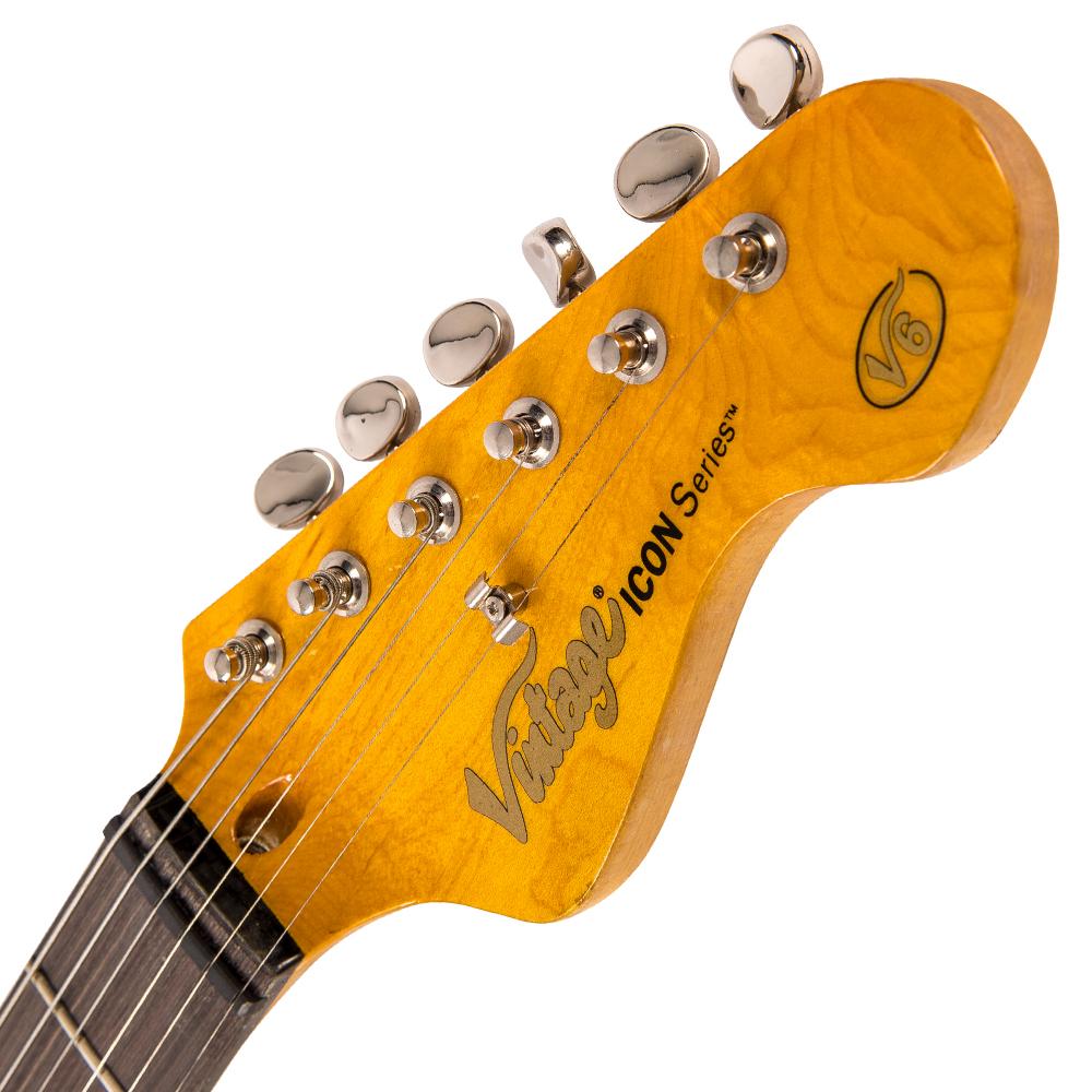 Vintage V6 ICON Electric Guitar ~ Distressed Sunburst, for sale at Richards Guitars.