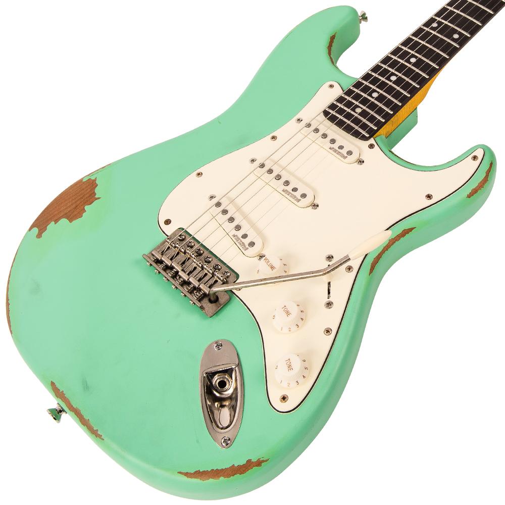 Vintage V6 ICON Electric Guitar ~ Distressed Ventura Green, for sale at Richards Guitars.