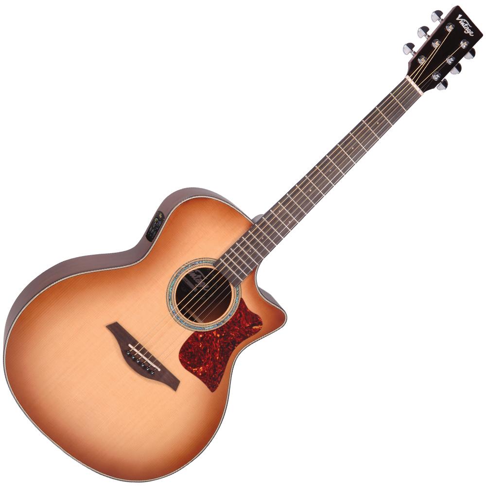 Vintage VGA990 Electro-Acoustic Sweetwater Guitar ~ Sunburst, Electro Acoustic Guitar for sale at Richards Guitars.