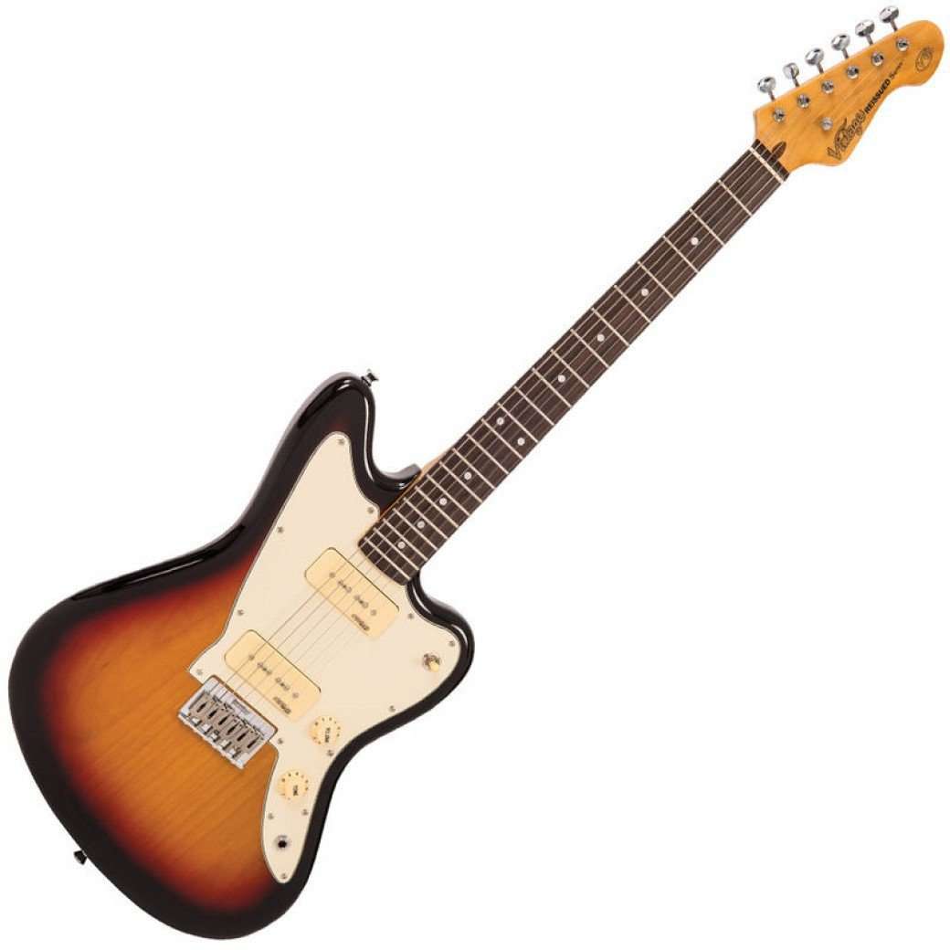 VINTAGE V65H TSB REISSUED HARD TAIL ELECTRIC GUITAR ~ TOBACCO SUNBURST, Electric Guitar for sale at Richards Guitars.