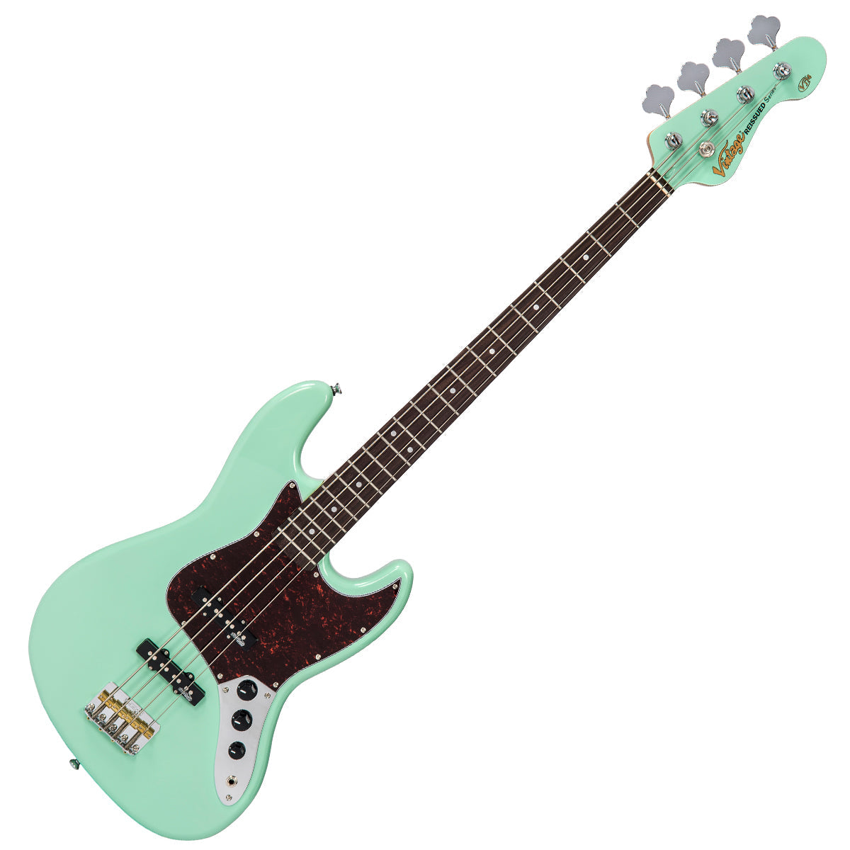 Vintage VJ74 ReIssued Bass ~ Ventura Green, Bass Guitar for sale at Richards Guitars.