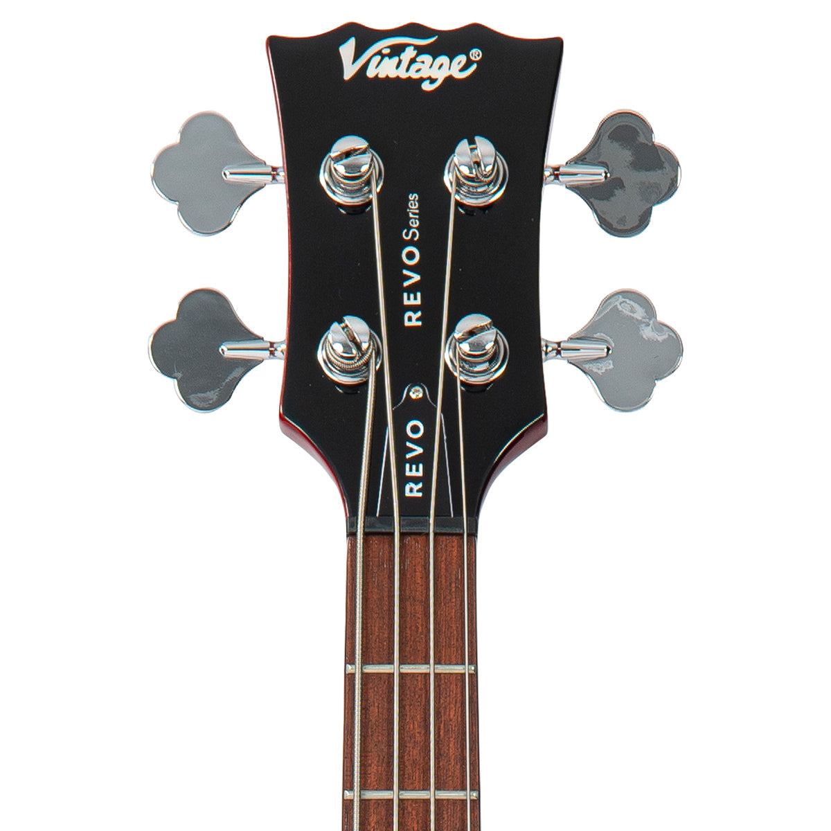 Vintage REVO Series 'Callan' Bass ~ See Thru Cherry Red  VRB70CR, Bass Guitar for sale at Richards Guitars.