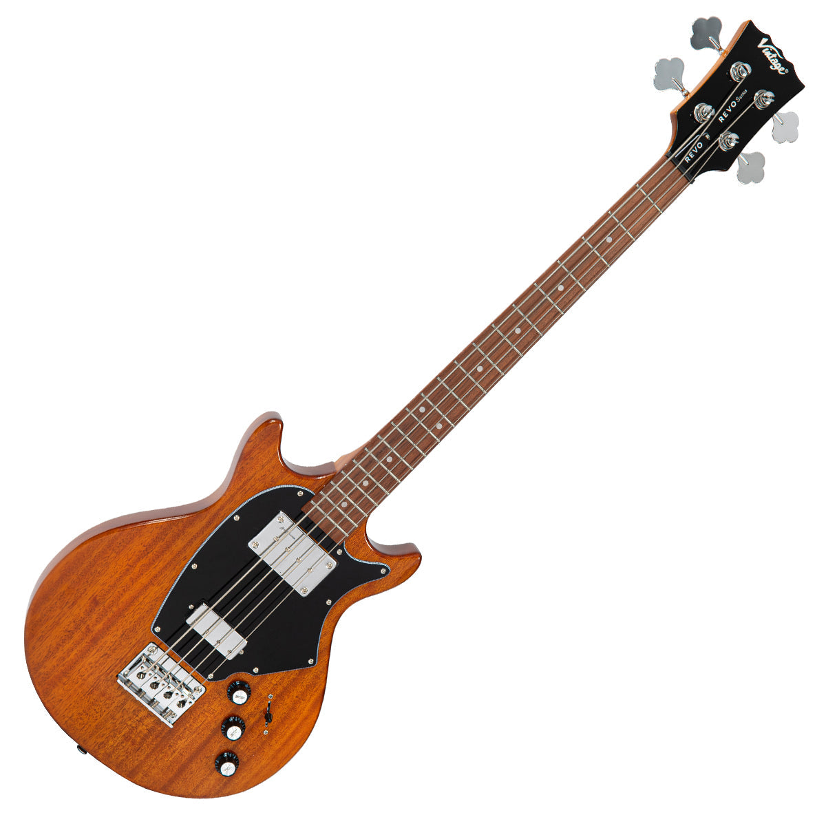 Vintage REVO Series 'Callan' Bass ~ See Thru Honey  VRB70HY, Bass Guitar for sale at Richards Guitars.