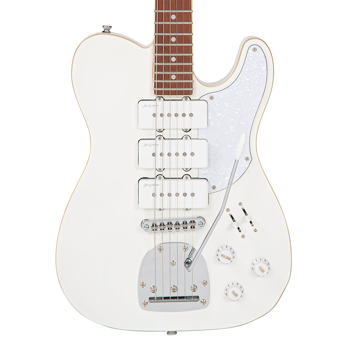 Vintage REVO Series Trio Electric Guitar ~ Arctic White  VRBT72AW, Electric Guitar for sale at Richards Guitars.