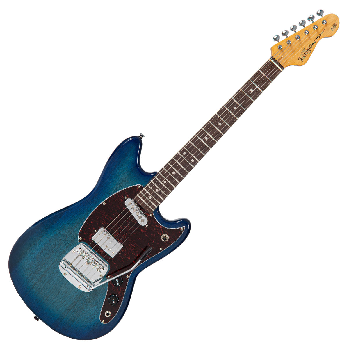 Vintage REVO Series 'Colt' HS Duo Electric Guitar ~ Blueburst  VRCT45BL, Electric Guitar for sale at Richards Guitars.