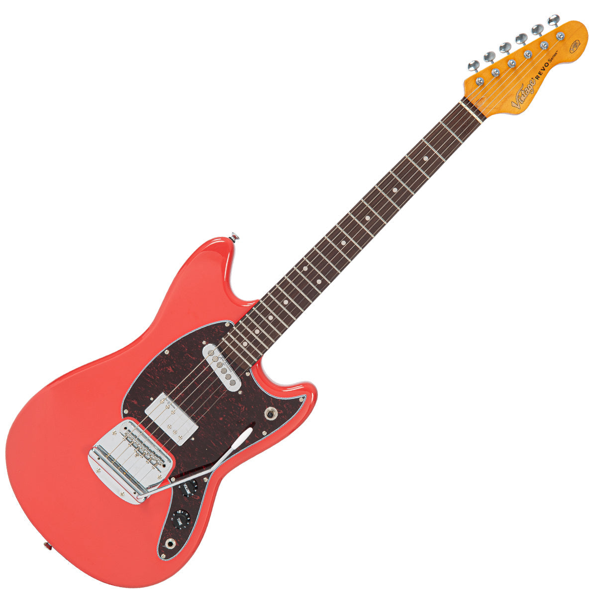 Vintage REVO Series 'Colt' HS Duo Electric Guitar ~ Firenza Red  VRCT45FR, Electric Guitar for sale at Richards Guitars.