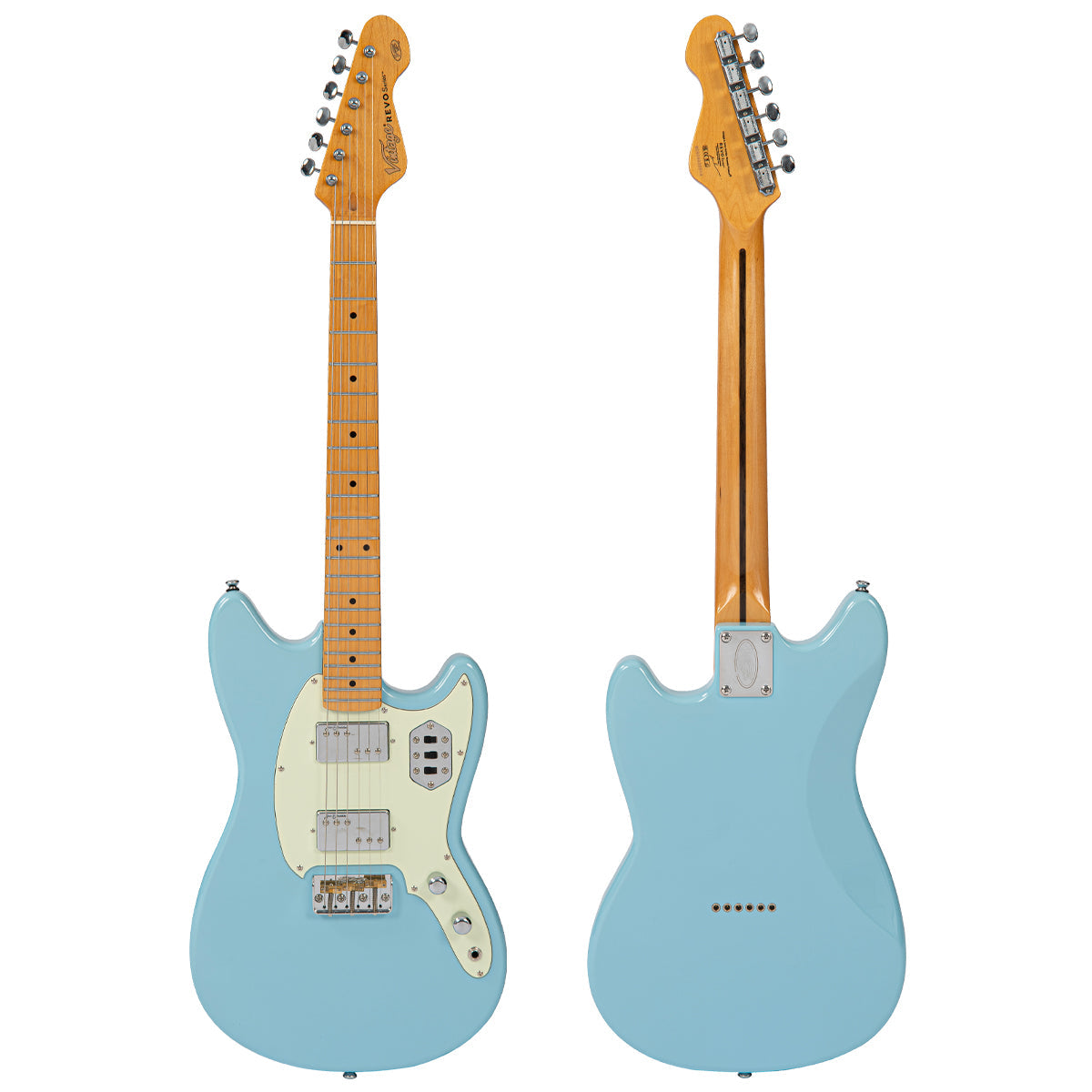 Vintage REVO Series 'Colt HH Twin Hardtail' Electric Guitar ~ Laguna Blue  VRCT55LB, Electric Guitar for sale at Richards Guitars.