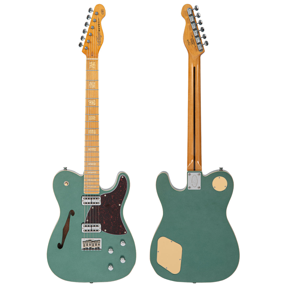 Vintage REVO Series 'Midline' Electric Guitar ~ Metallic Green  VRD850GM, Electric Guitar for sale at Richards Guitars.