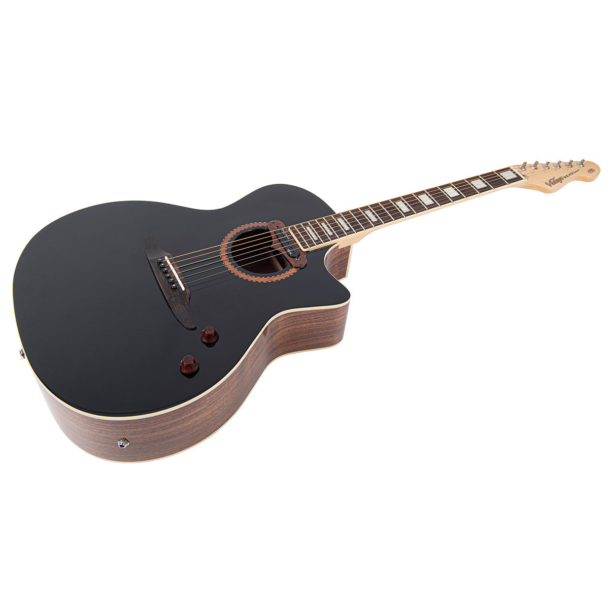 Vintage REVO ELEKTRA ~ Black Silk, Electro Acoustic Guitar for sale at Richards Guitars.