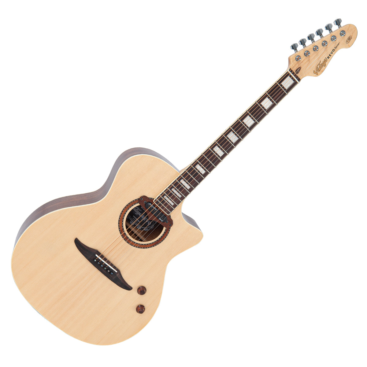 Vintage REVO ELEKTRA ~ Natural Silk  VRE900NA, Electro Acoustic Guitar for sale at Richards Guitars.