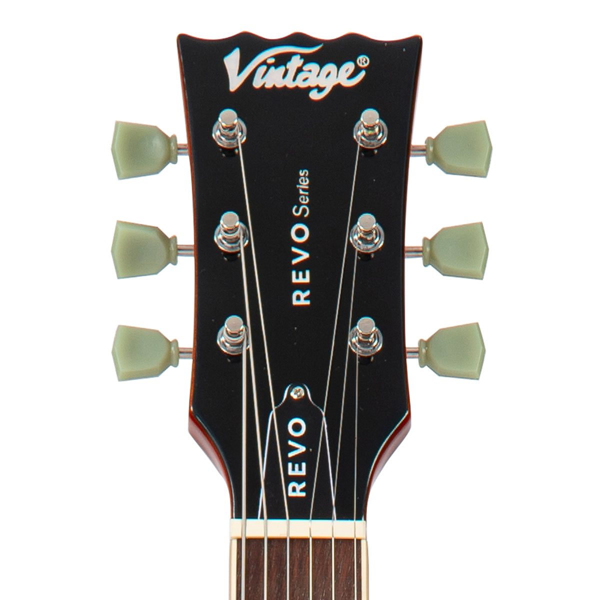 Vintage REVO Series 'Superthin' Electric Guitar ~ Amberburst  VRH300AB, Electric Guitar for sale at Richards Guitars.