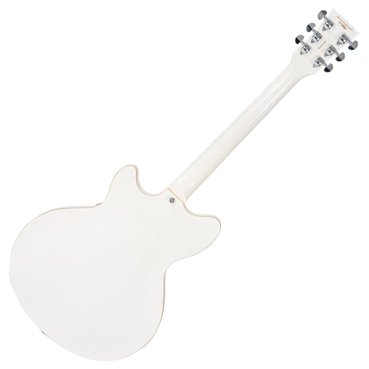 Vintage REVO Series 'Custom Supreme' Semi-Acoustic Guitar ~ Arctic White  VRS550AW, Electric Guitar for sale at Richards Guitars.