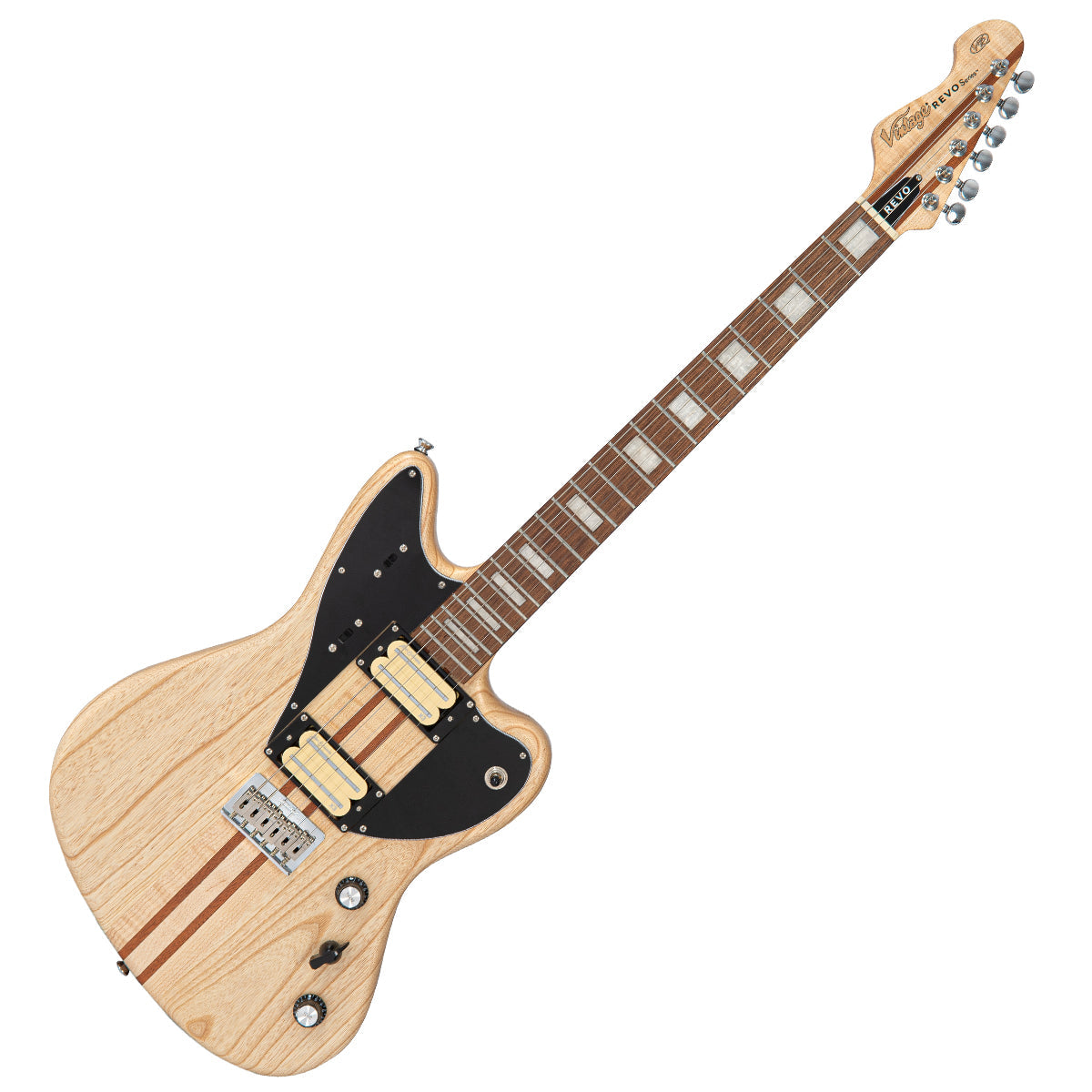 Vintage REVO Series 'Integra' Electric Guitar ~ Satin Natural, Electric Guitar for sale at Richards Guitars.