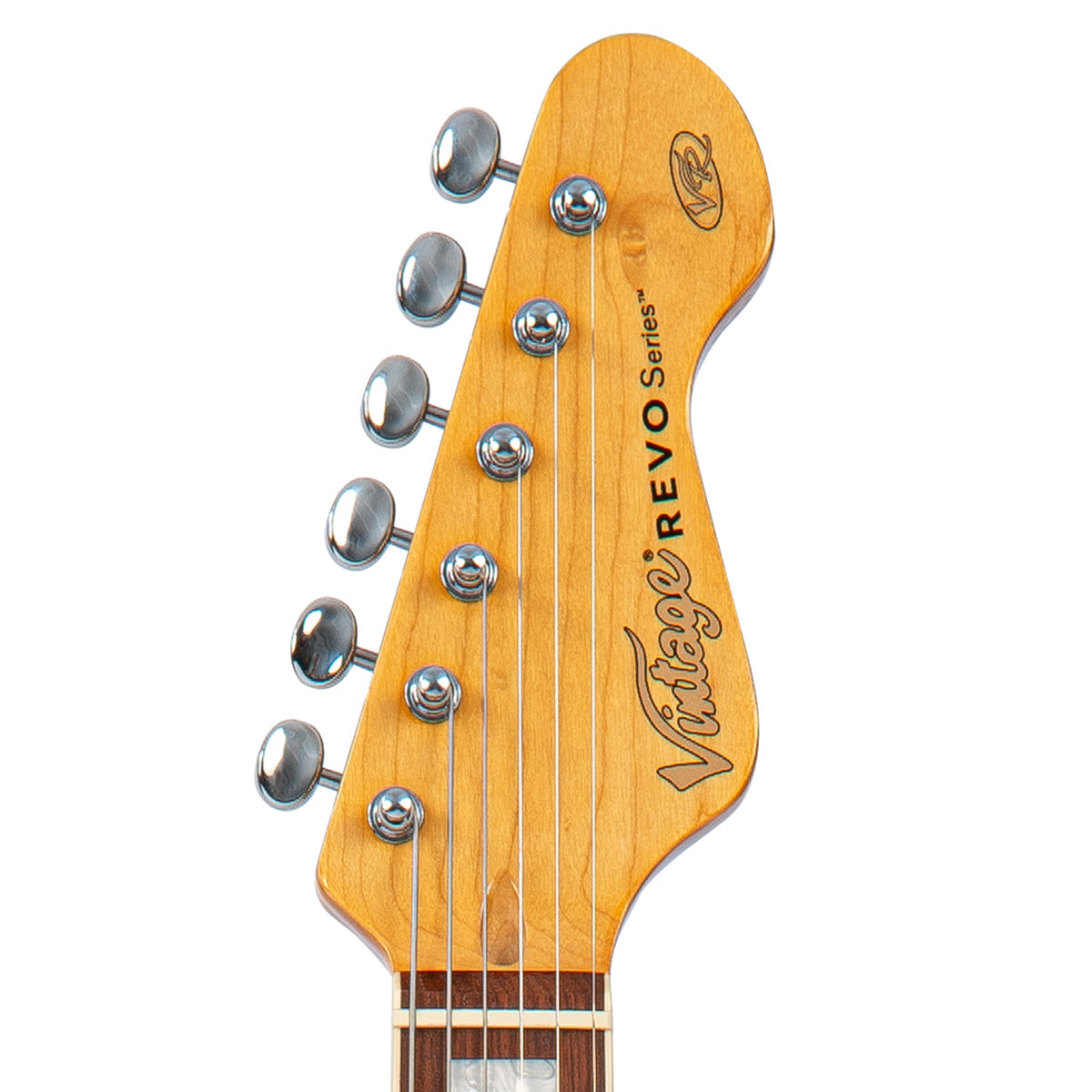 Vintage REVO Series 'Surfmaster 90' Electric Guitar ~ Amberburst  VRS659AB, Electric Guitar for sale at Richards Guitars.