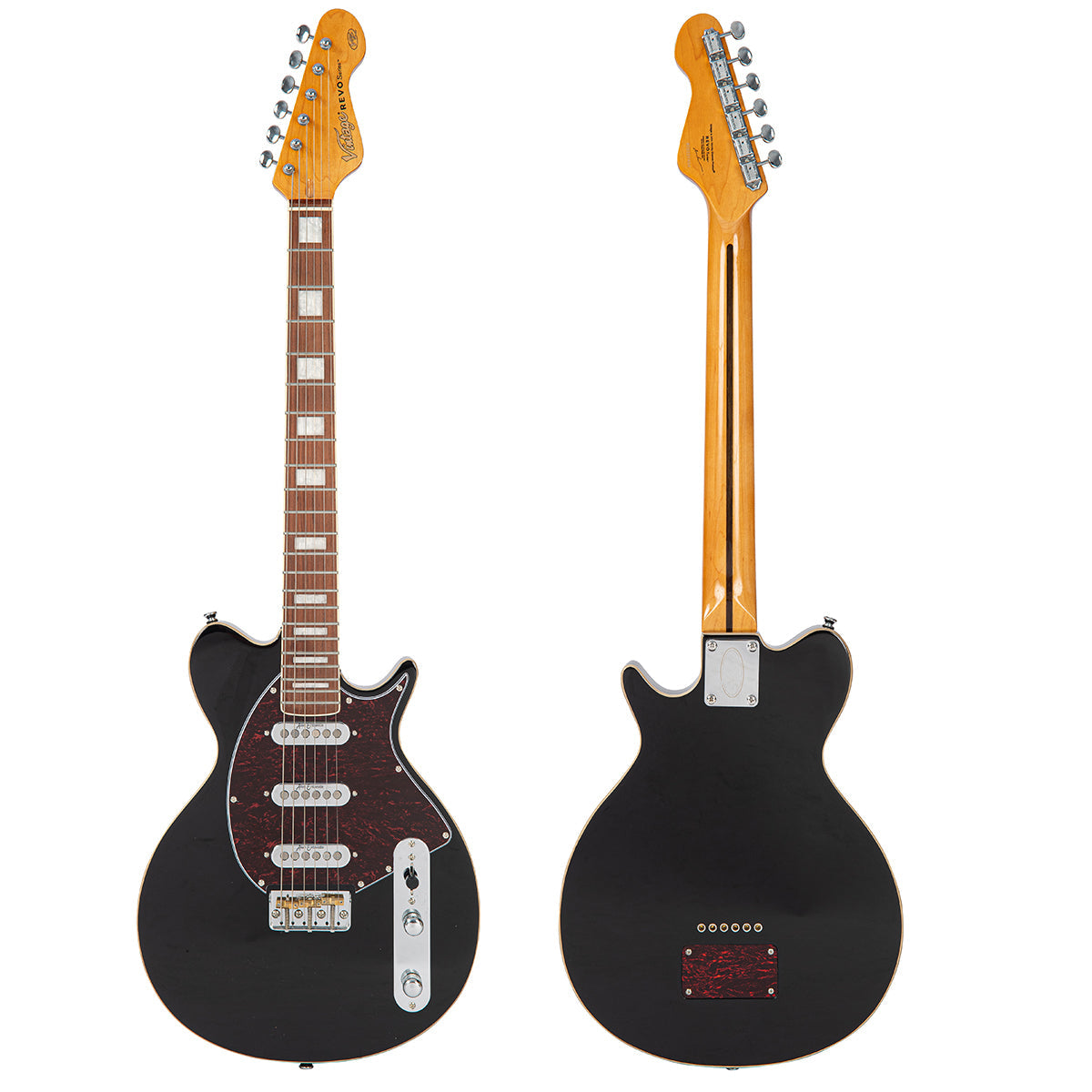 Vintage REVO Series 'Vision' Electric Guitar ~ Boulevard Black  VRV800BK, Electric Guitar for sale at Richards Guitars.