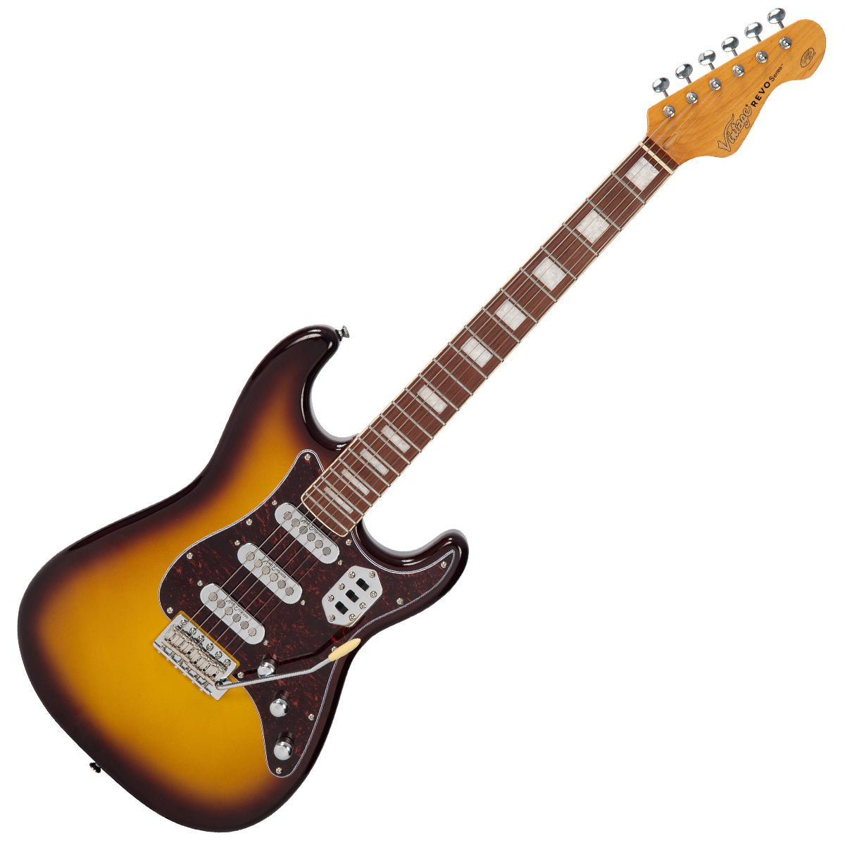 Vintage REVO Series 'Deluxe' Electric Guitar ~ Cappuchino  VRX6CAP, Electric Guitar for sale at Richards Guitars.