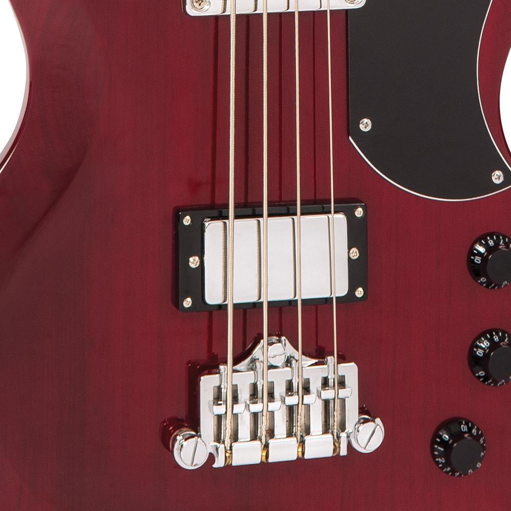 Vintage VS4 ReIssued Bass Guitar ~ Cherry Red, Bass Guitar for sale at Richards Guitars.