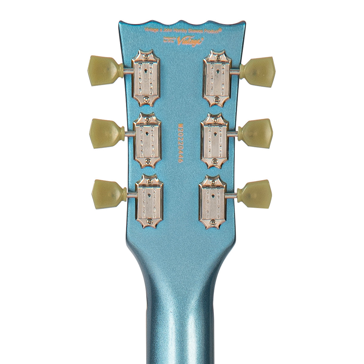 Vintage VSA500B ReIssued Semi Acoustic Guitar w/Bigsby ~ Gun Hill Blue, Electric Guitar for sale at Richards Guitars.