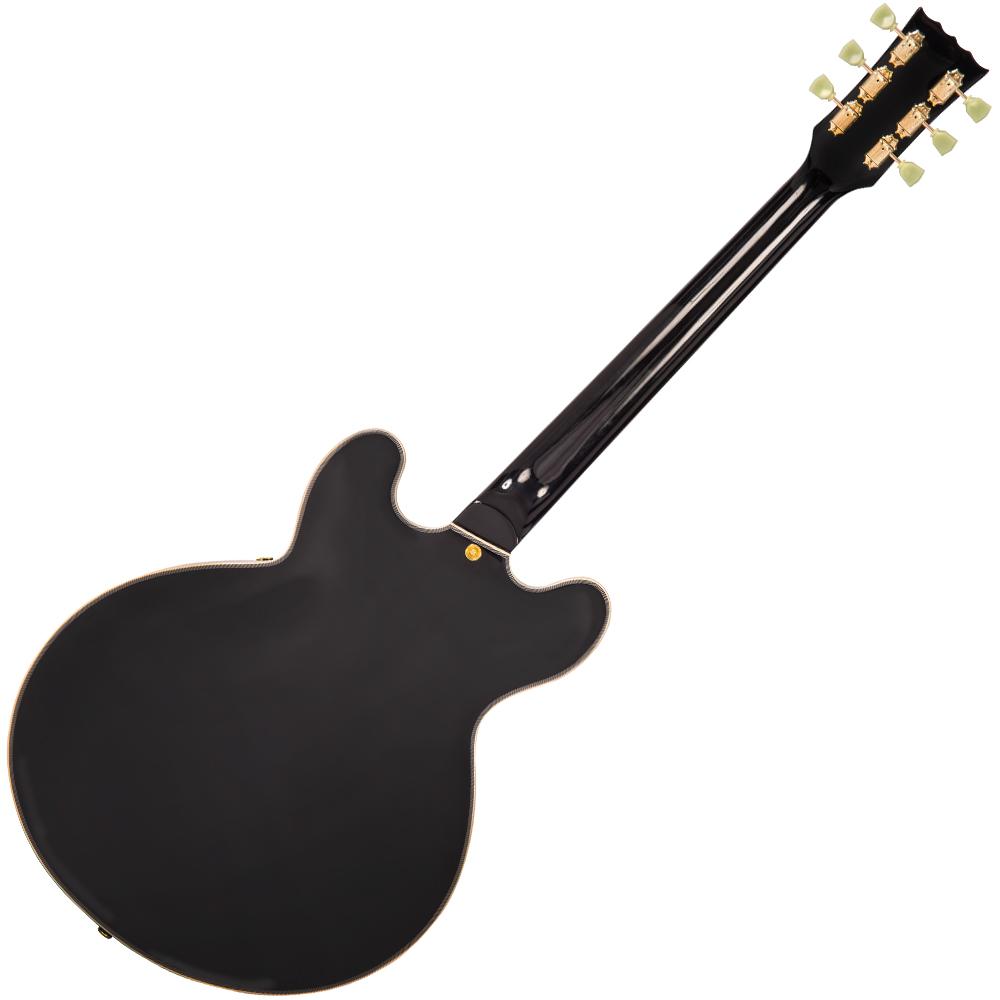 Vintage VSA500 ReIssued Semi Acoustic Guitar ~ Boulevard Black, Electric Guitar for sale at Richards Guitars.