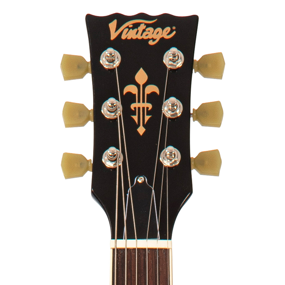 Vintage VSA500P ReIssued Semi Acoustic Guitar ~ Boulevard Black, Electric Guitar for sale at Richards Guitars.