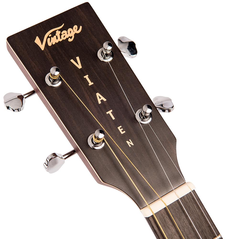 Vintage VTE800N 'Viaten' Paul Brett Acoustic Tenor Guitar ~ Natural, Acoustic Guitar for sale at Richards Guitars.