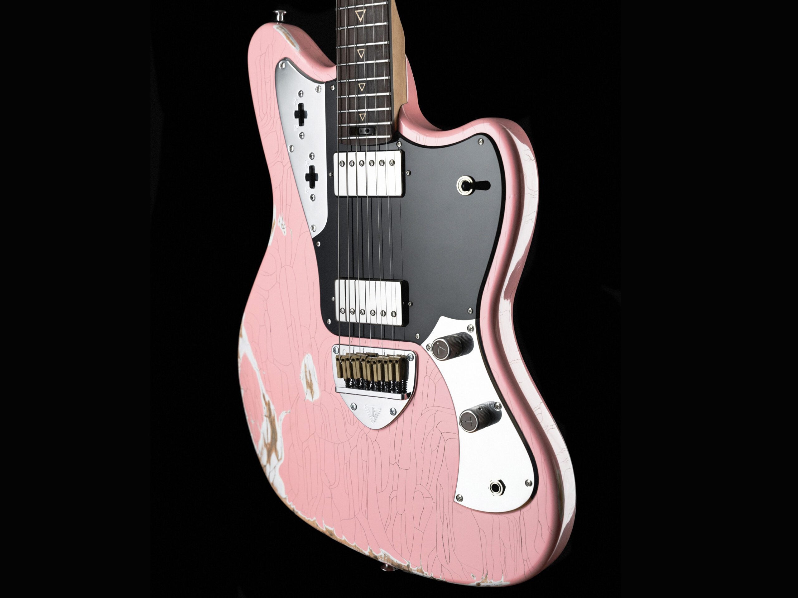 Valiant Jupiter Mola Pink Distressed, Electric Guitar for sale at Richards Guitars.