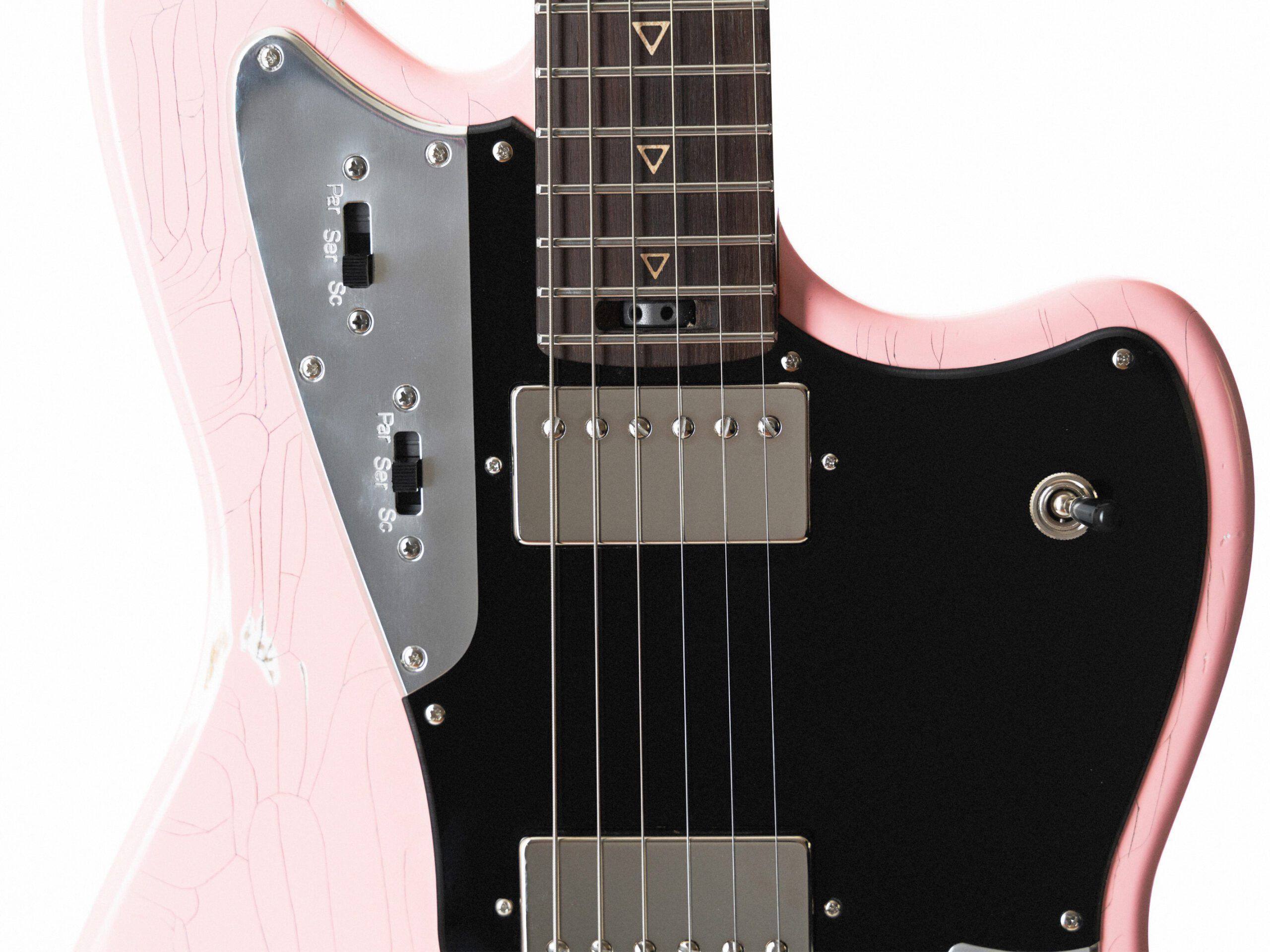 Valiant Jupiter Mola Pink Distressed, Electric Guitar for sale at Richards Guitars.