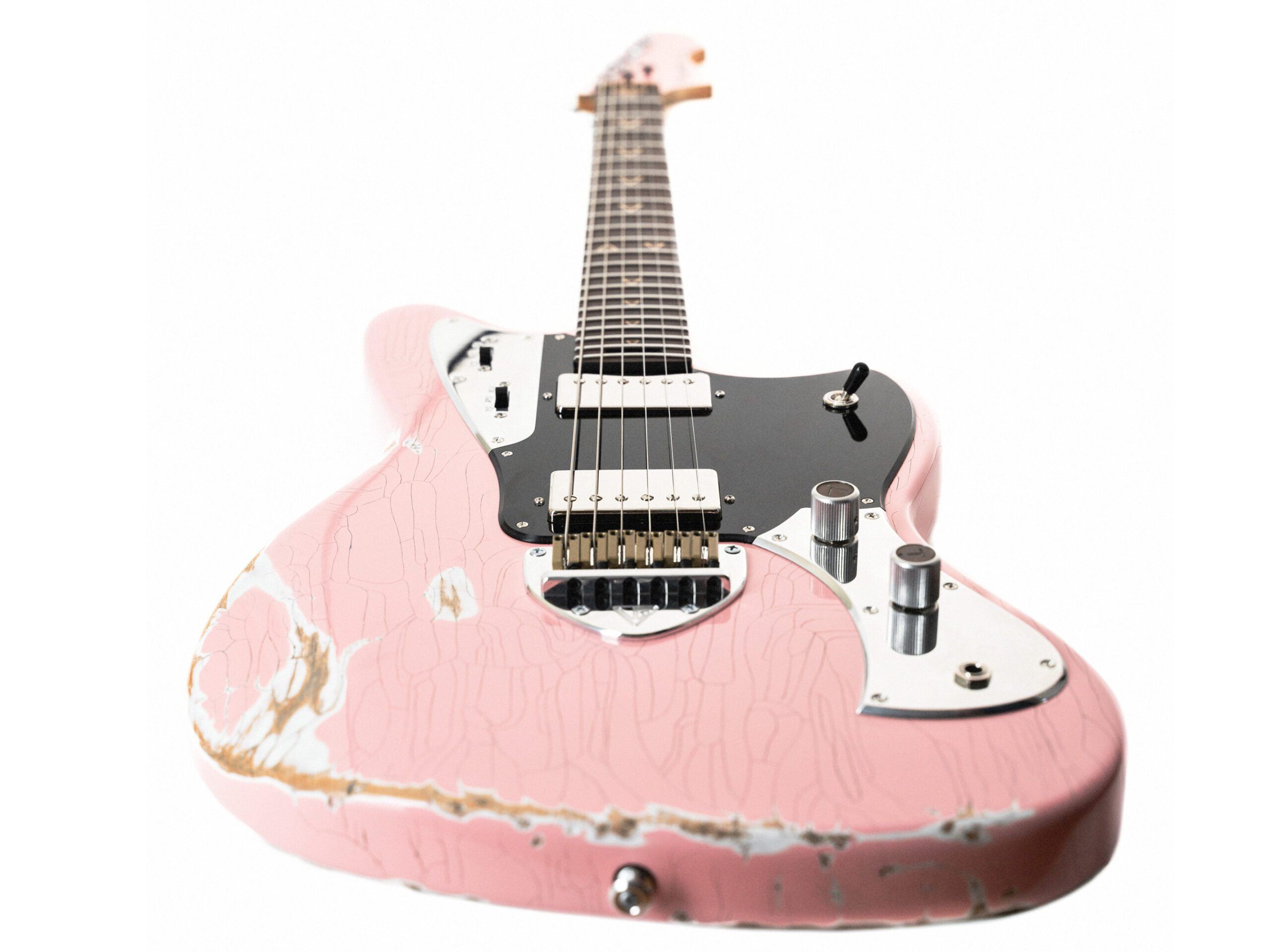 Valiant Jupiter Mola Pink Distressed, Electric Guitar for sale at Richards Guitars.