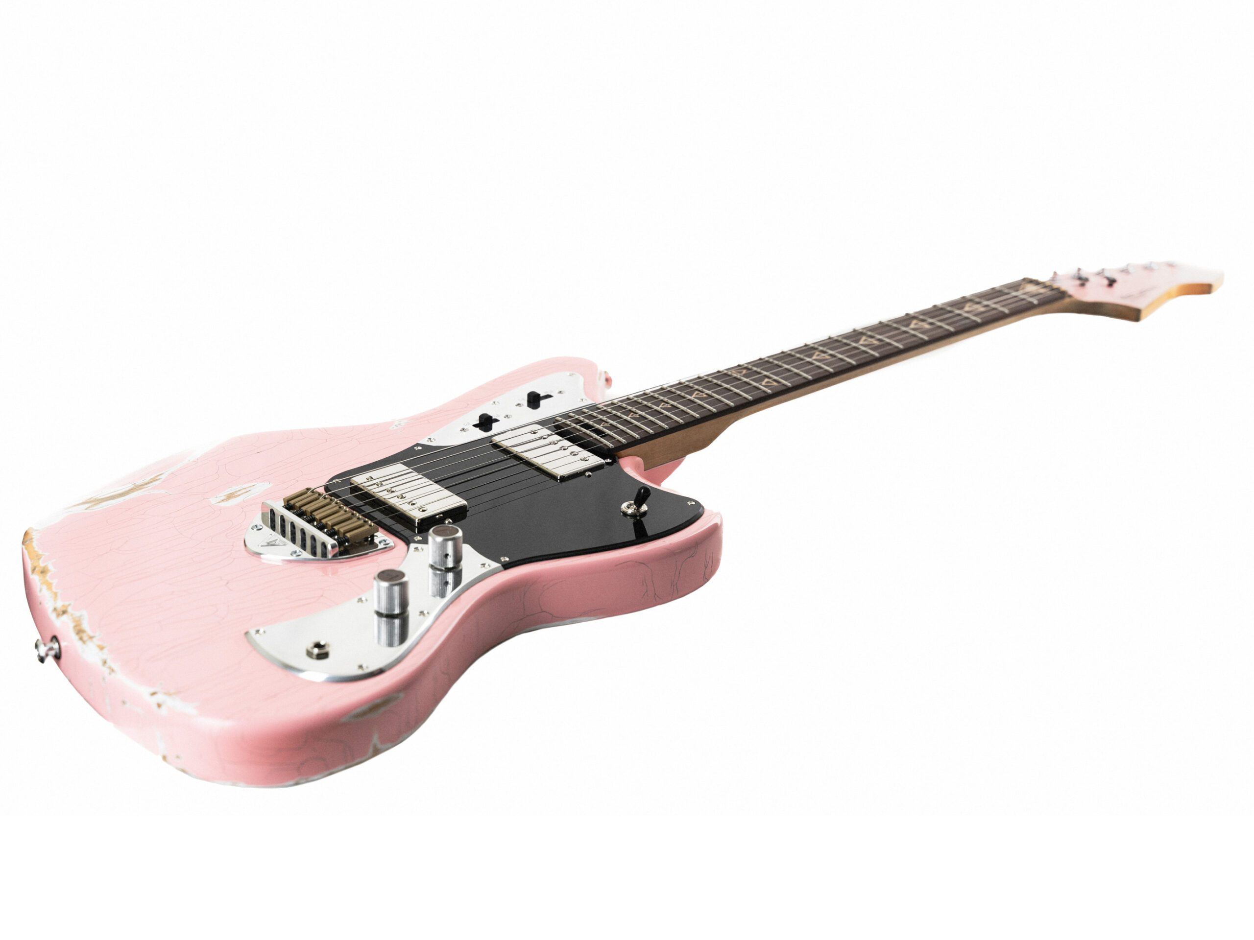 Valiant Jupiter Mola Pink Distressed, Electric Guitar for sale at Richards Guitars.