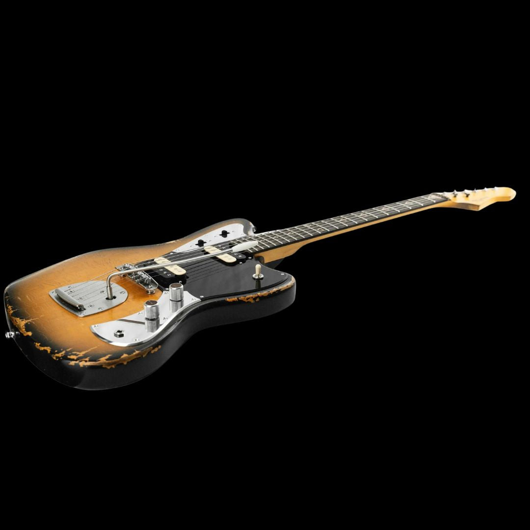 Valiant Jupiter Sunburst Distressed Mastery, Electric Guitar for sale at Richards Guitars.