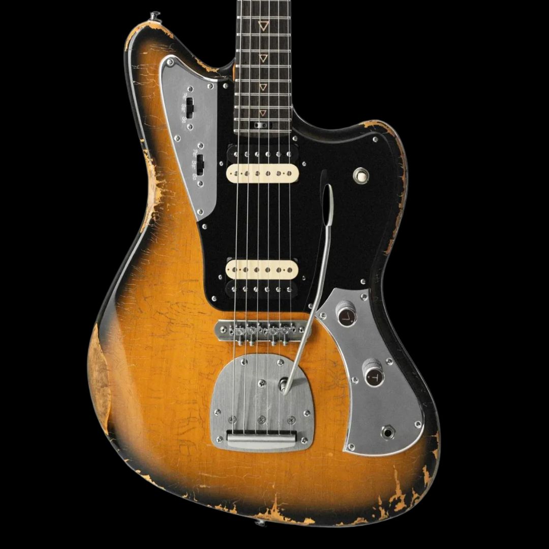 Valiant Jupiter Sunburst Distressed Mastery, Electric Guitar for sale at Richards Guitars.