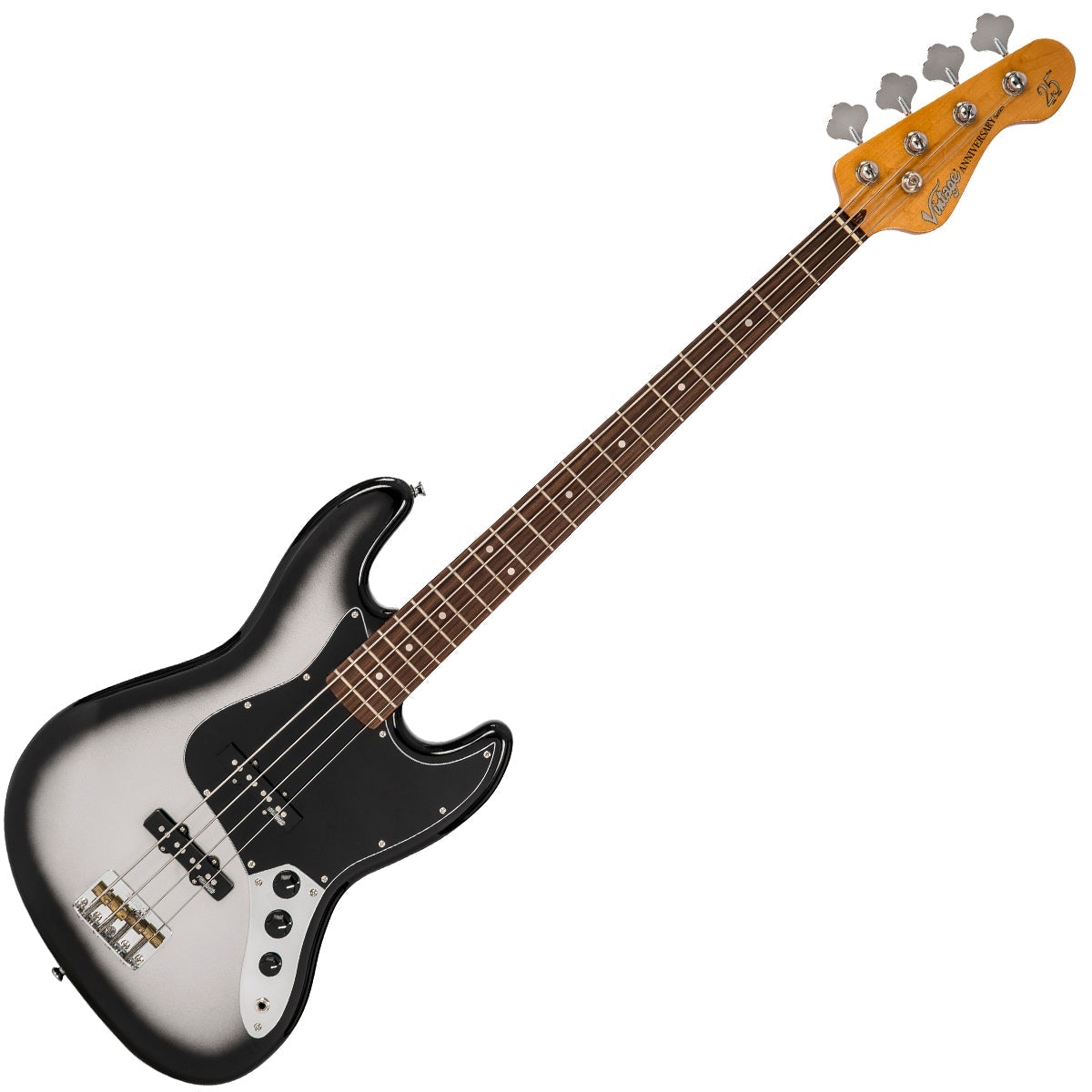 Vintage 25th Anniversary Series VJ74 Edition 2 Bass ~ Silver Burst, Electric Guitar for sale at Richards Guitars.