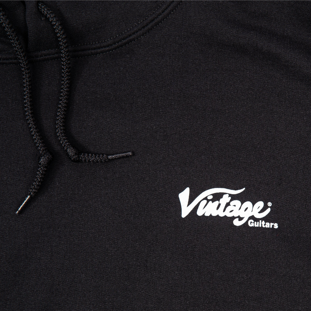 Vintage Fleece Hoodie ~ Black, Large, Merch for sale at Richards Guitars.