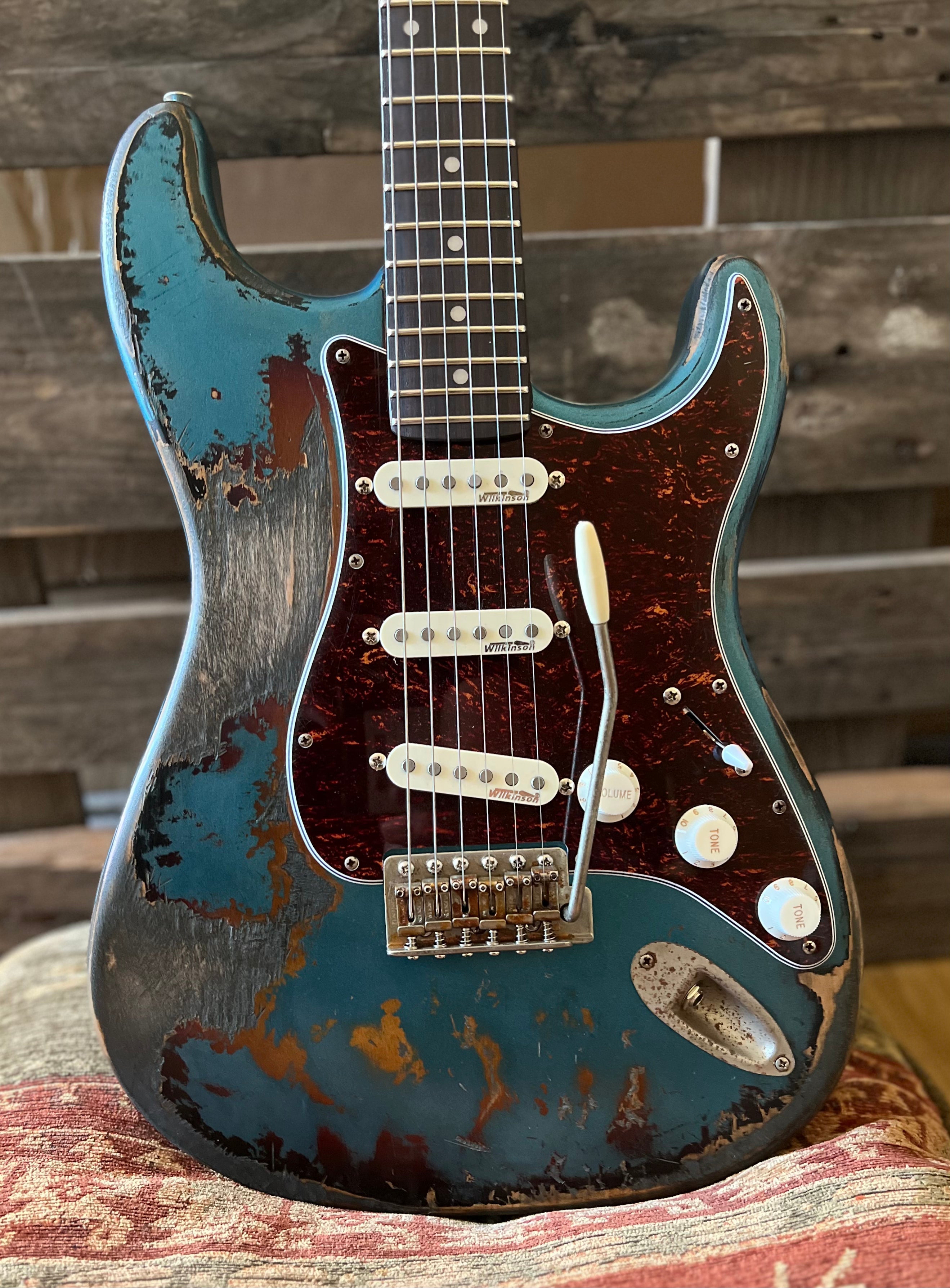 Vintage ProShop "Industrial Punk" V6 Custom in Scorched Earth Blue & FREE Custom Pro Setup, Electric Guitar for sale at Richards Guitars.