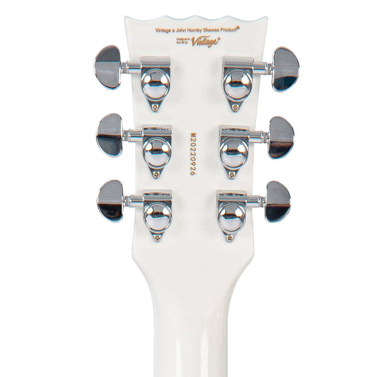 Vintage REVO Series 'Custom Supreme' Semi-Acoustic Guitar ~ Arctic White VRS550AW, Electric Guitar for sale at Richards Guitars.