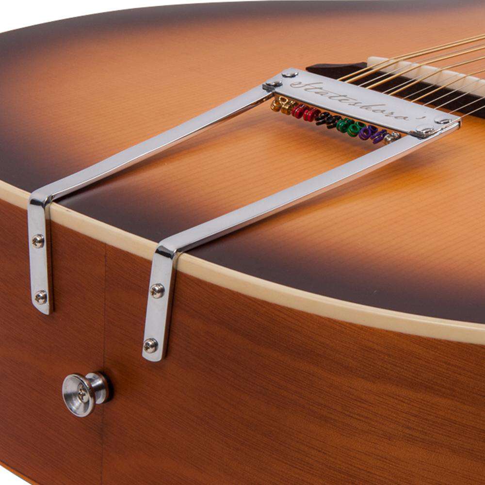 Vintage V500SB-12 'Statesboro' Paul Brett 12 String Acoustic ~ Satin Antique Burst, Acoustic Guitar for sale at Richards Guitars.