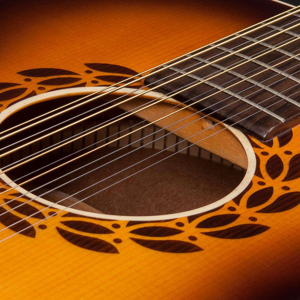 Vintage V500SB-12 'Statesboro' Paul Brett 12 String Acoustic ~ Satin Antique Burst, Acoustic Guitar for sale at Richards Guitars.