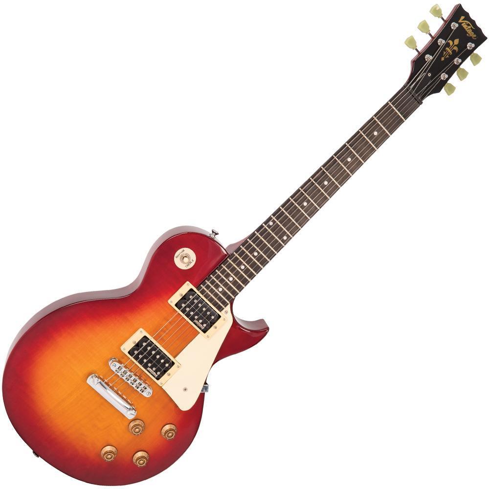 Vintage V100NB ReIssued Electric Guitar ~ Unbound Cherry Sunburst, Electric Guitar for sale at Richards Guitars.