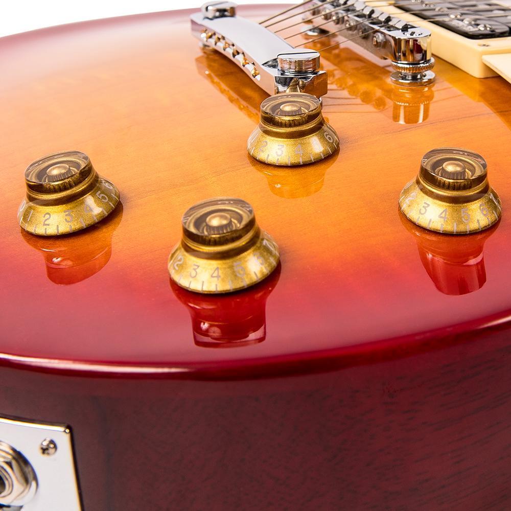 Vintage V100NB ReIssued Electric Guitar ~ Unbound Cherry Sunburst, Electric Guitar for sale at Richards Guitars.