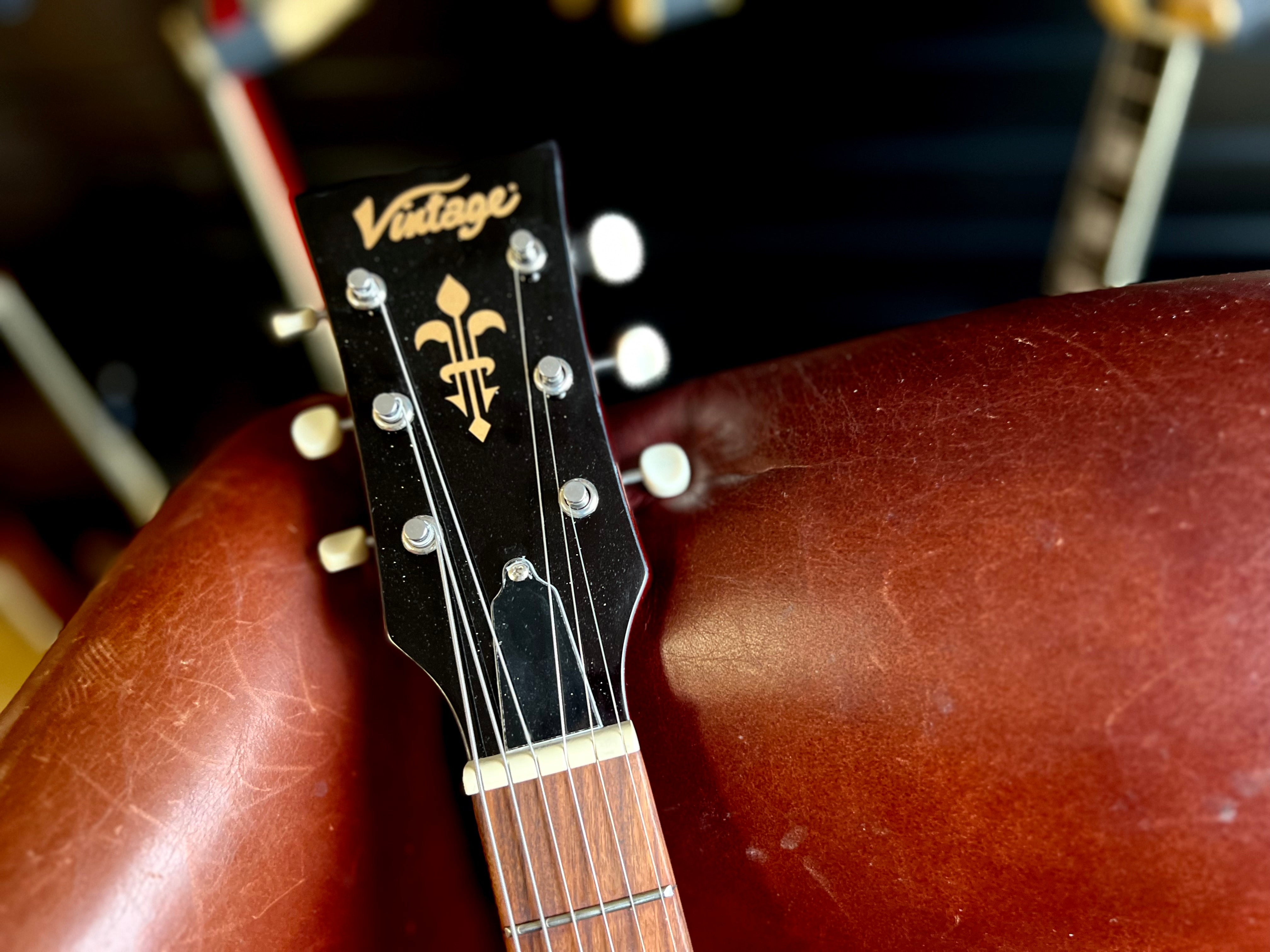 Vintage V120 ReIssued Electric Guitar ~ Two Tone Sunburst, Electric Guitar for sale at Richards Guitars.