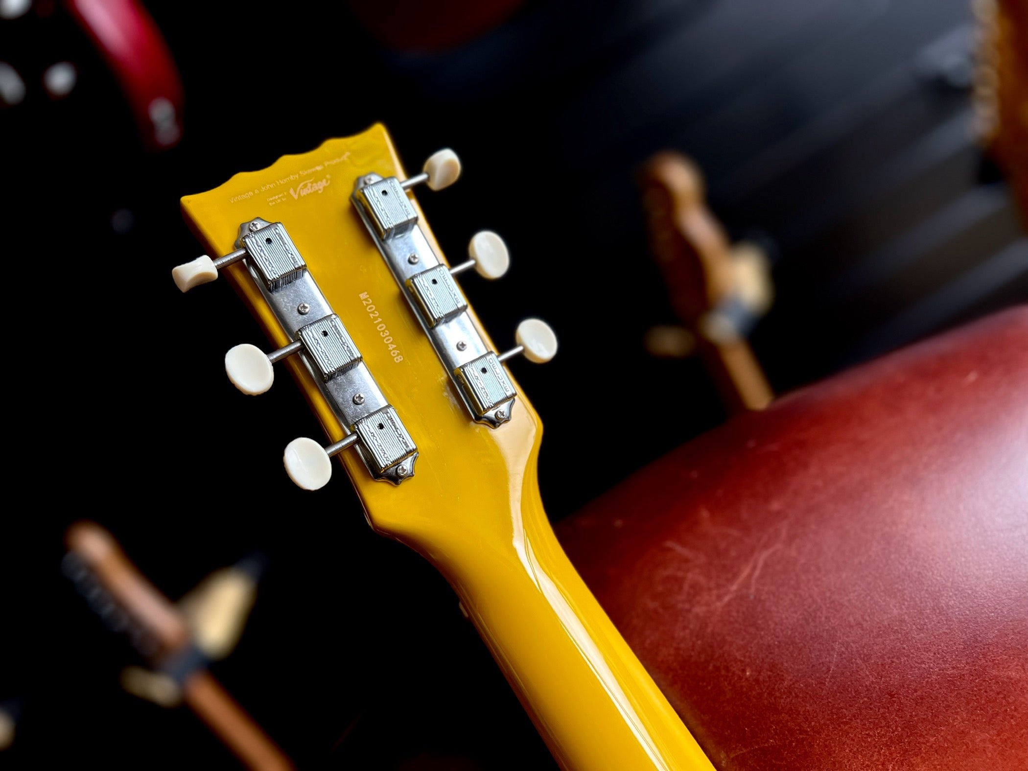 Vintage V120TVY ReIssued Electric Guitar ~ TV Yellow, Electric Guitar for sale at Richards Guitars.