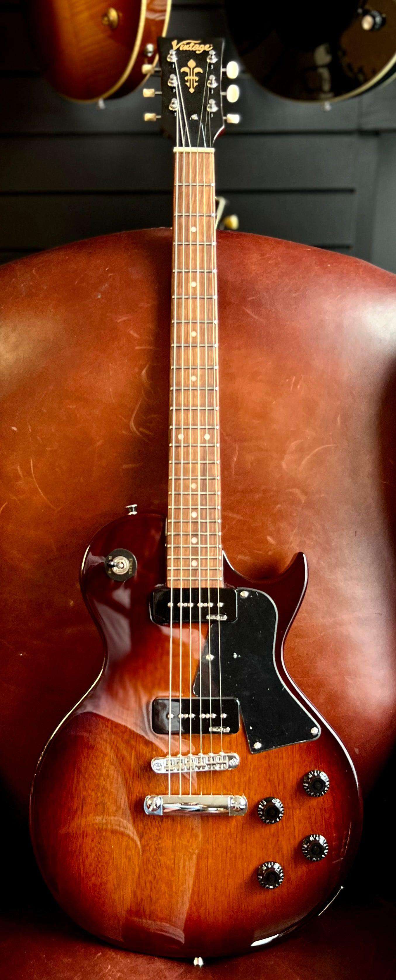 Vintage V100NBTSB Electric Guitar, Electric Guitar for sale at Richards Guitars.