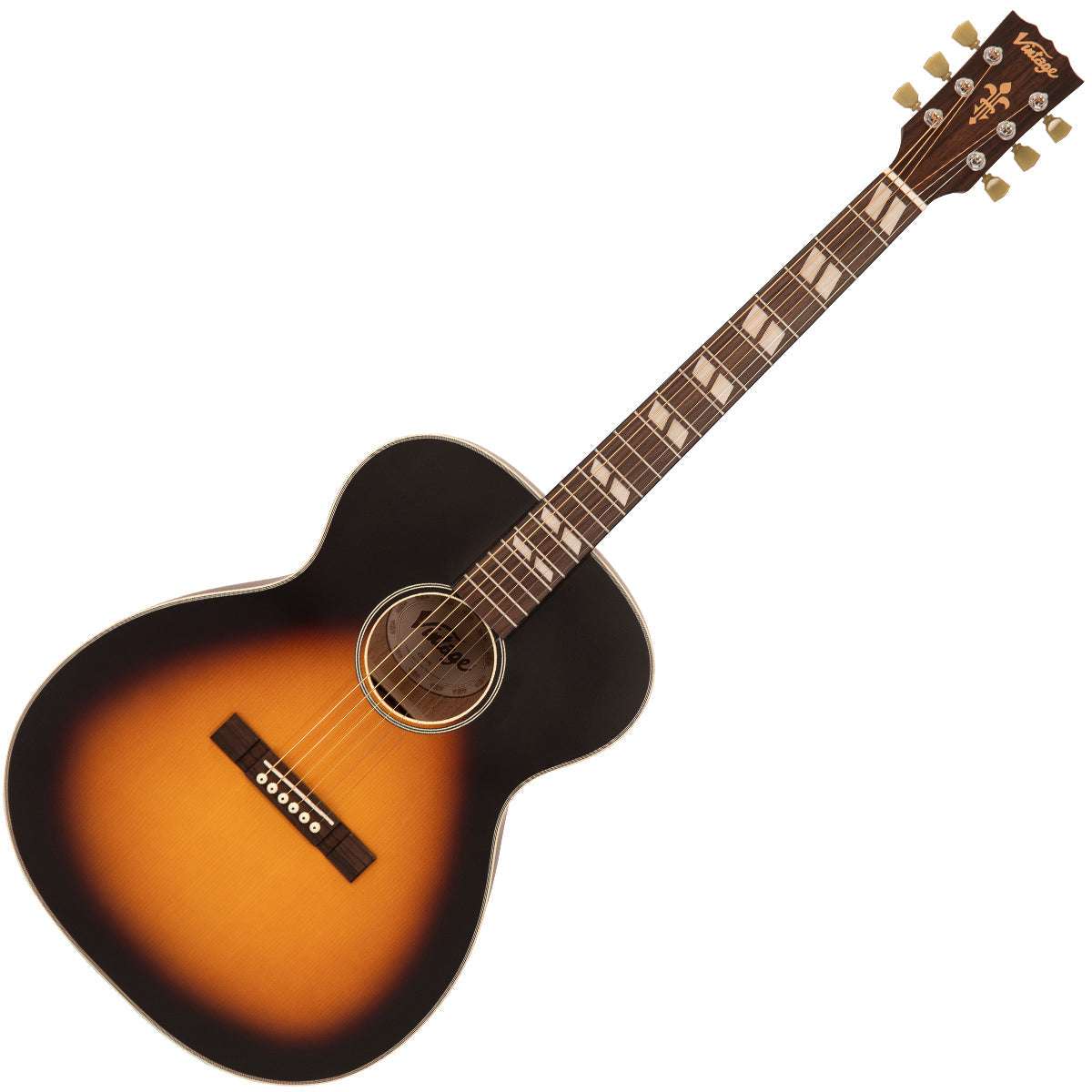 Vintage V160VSB Historic Series 'Orchestra' Acoustic Guitar ~ Vintage Sunburst, Acoustic Guitar for sale at Richards Guitars.