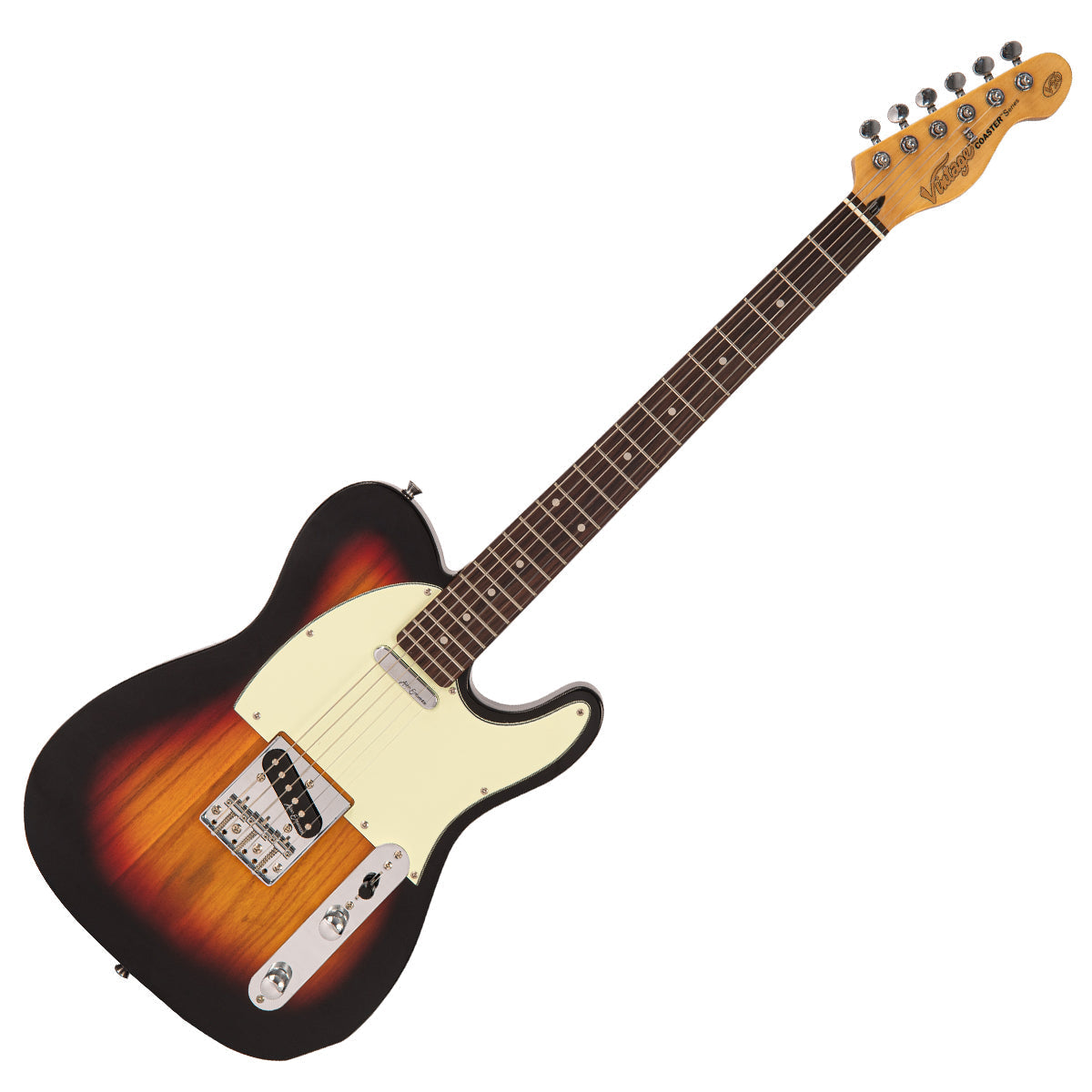 Vintage V20 Coaster Series Electric Guitar ~ 3 Tone Sunburst, Electric Guitar for sale at Richards Guitars.