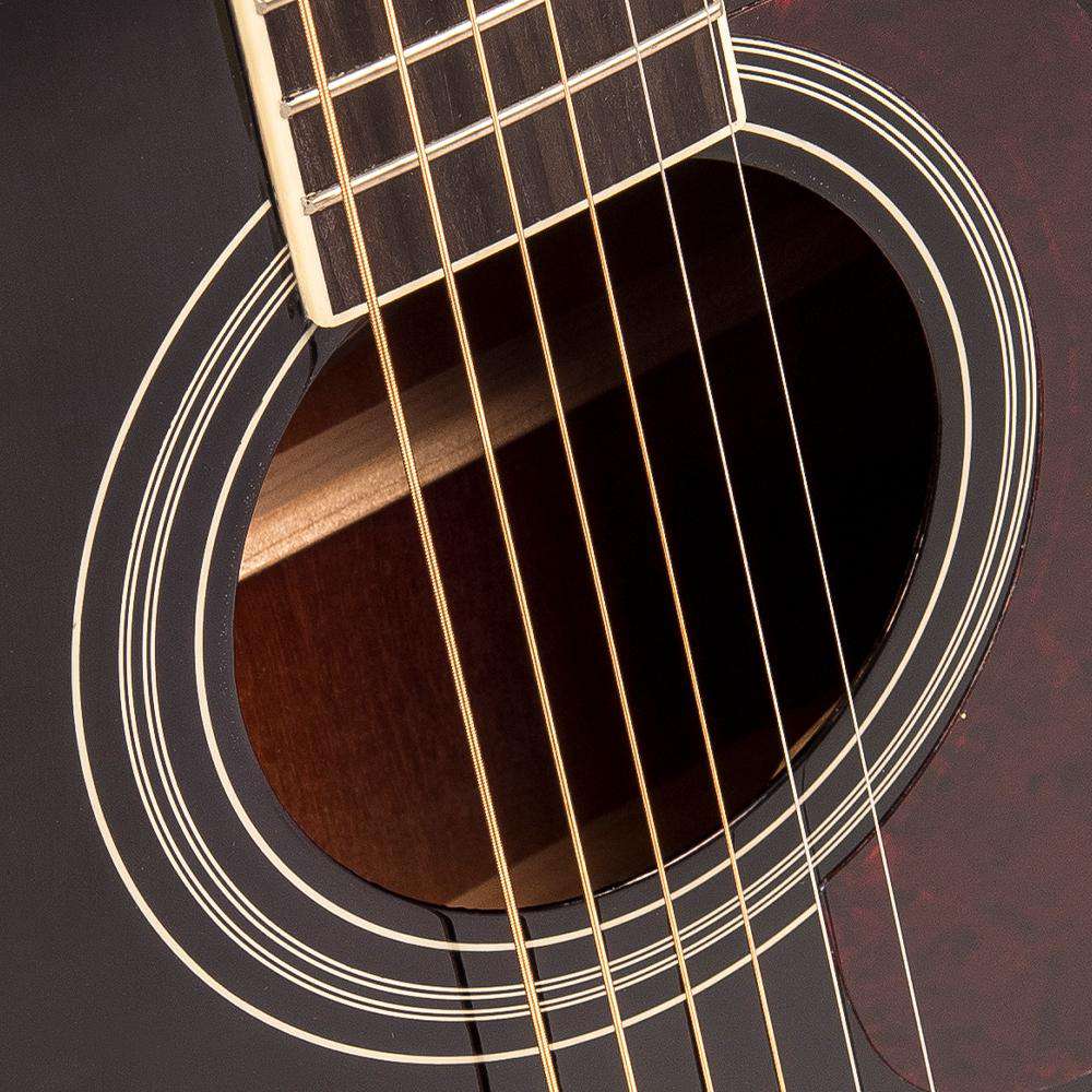 Vintage V300 Acoustic Folk Guitar Outfit ~ Black, Acoustic Guitar for sale at Richards Guitars.