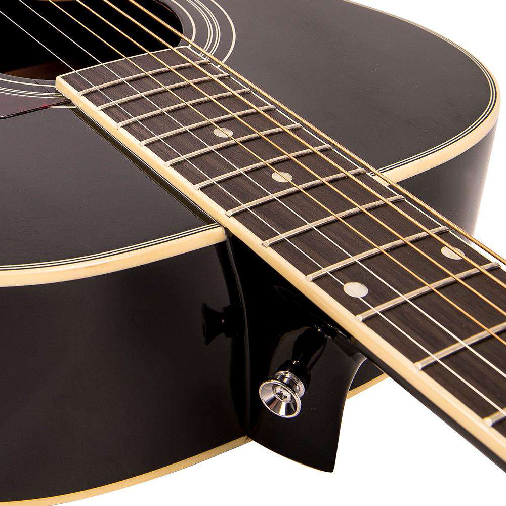 Vintage V300 Acoustic Folk Guitar Outfit ~ Black, Acoustic Guitar for sale at Richards Guitars.