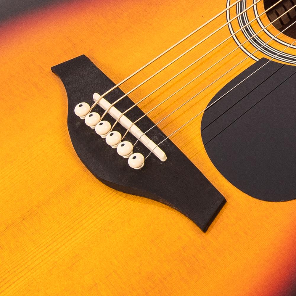 Vintage V300SB Acoustic Folk Guitar ~ Vintage Sunburst, Acoustic Guitar for sale at Richards Guitars.