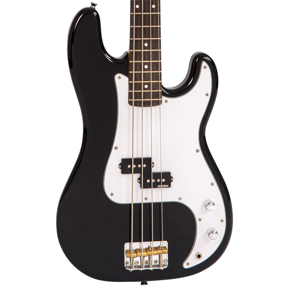 Vintage V4 ReIssued Bass Guitar - Boulevarde Black, Bass Guitar for sale at Richards Guitars.